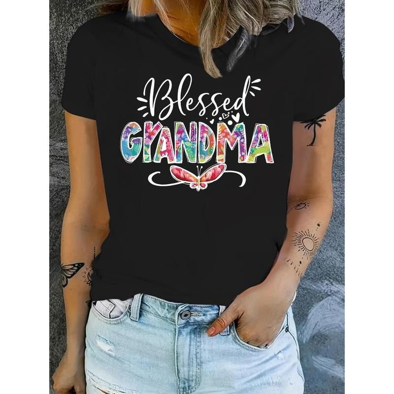 Women'S Chic Letter Print Tee Being a Grandma - Comfy, Casual Short Sleeve Crew Neck T-shirt for Everyday Wear & Stylish...