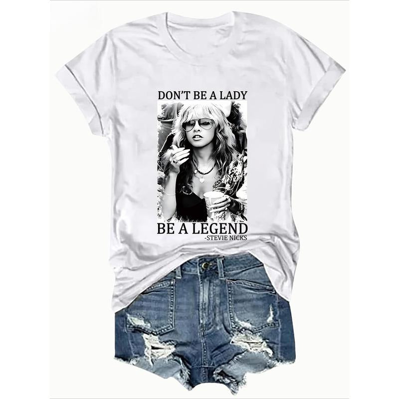 Women'S Letter Printed Women'S T-shirt, Retro Fashionable Casual Short Sleeved T-shirt Made Of 100% Pure -mfortable And...