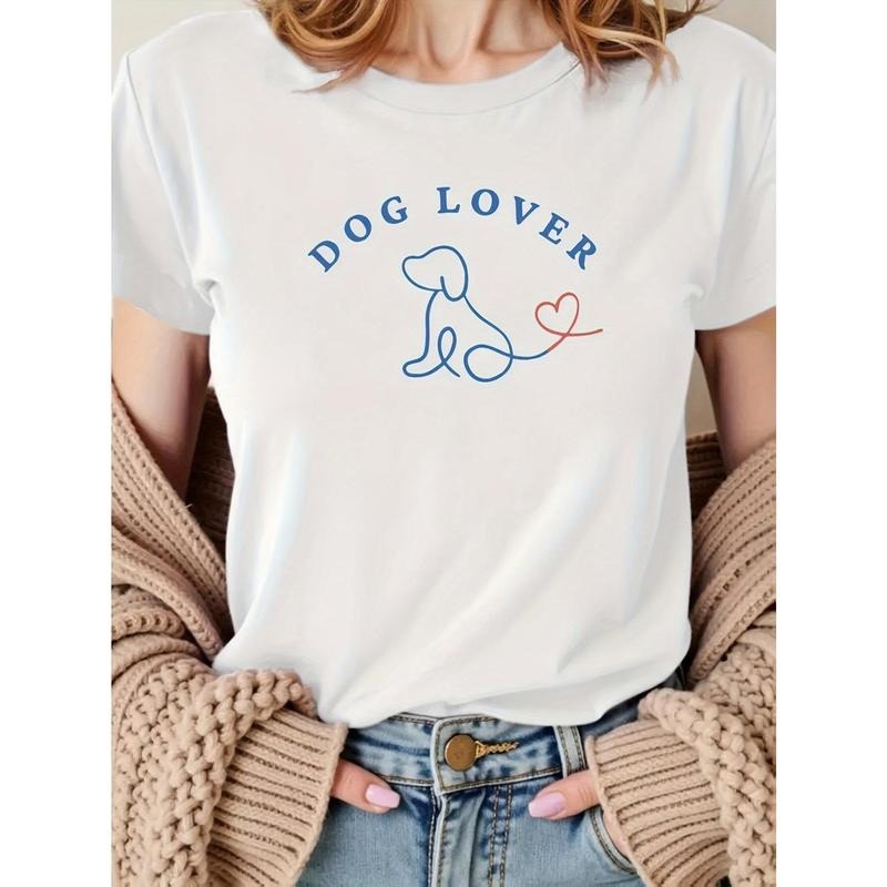 Women'S Summer Casual Short Sleeve T-Shirt, Printed with Puppy Pattern 180G style 02 Hoodie, Sweatshirt | UrbanDripWear.com