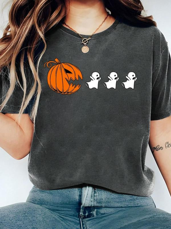 Women Summer Casual Printed T-Shirt, Fitted Moderate Thickness Top for Spring & Fall, Stylish Ladies Graphic Tee,...