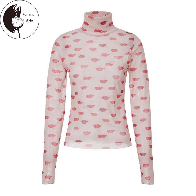 Women T-shirt Long Sleeve Plaid Lips Flower Leopard PrintTops Hoodie, Sweatshirt | UrbanDripWear.com