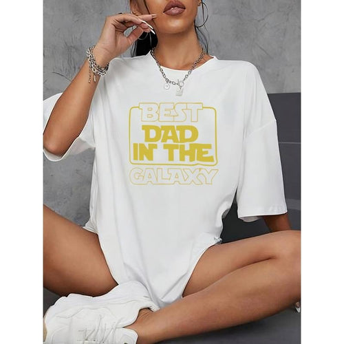 Women's "Best Dad in the Galaxy" Graphic T-Shirt