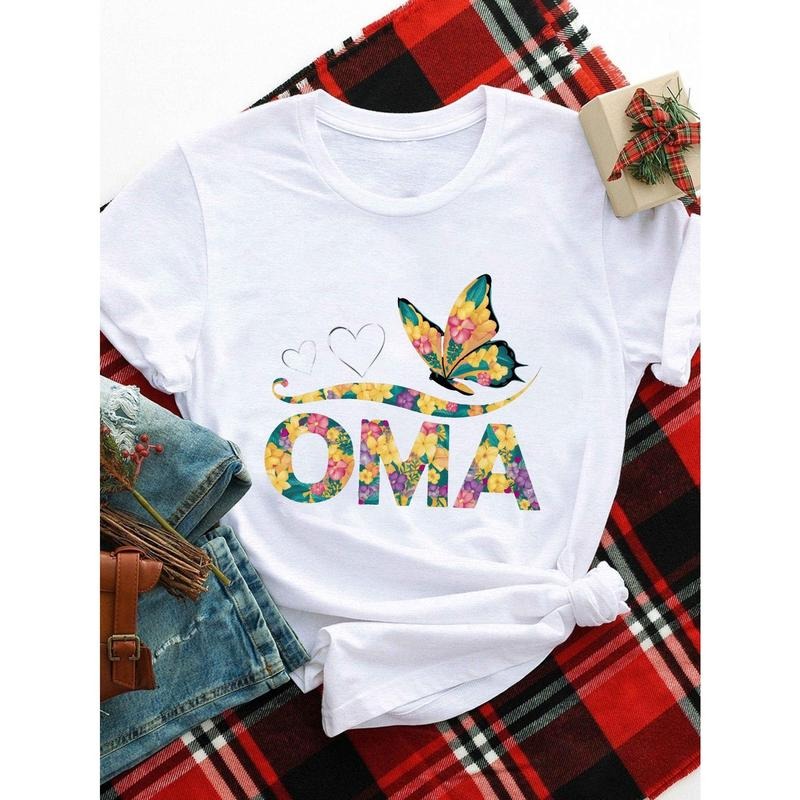 Women's  Casual T-Shirt with Geometric Floral Design