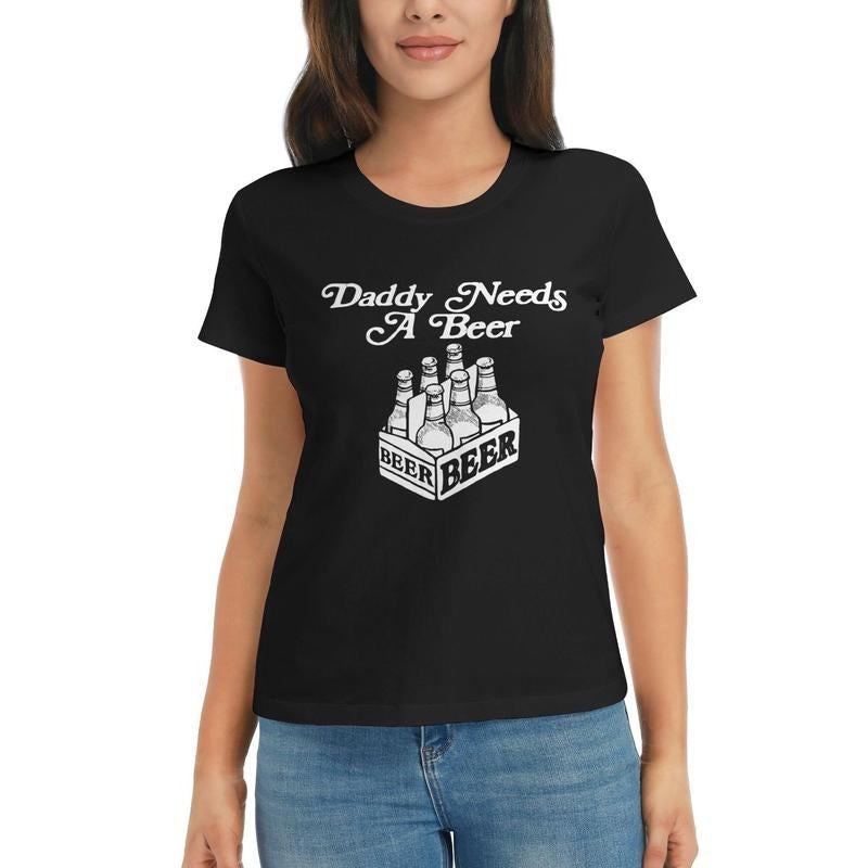 Women's "Daddy Needs a Beer" Retro Graphic T-Shirt