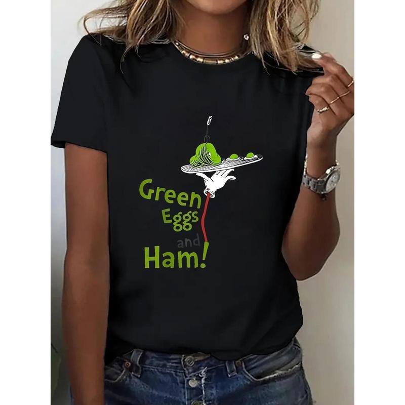 Women's  Green Egg & Ham Graphic T-Shirt