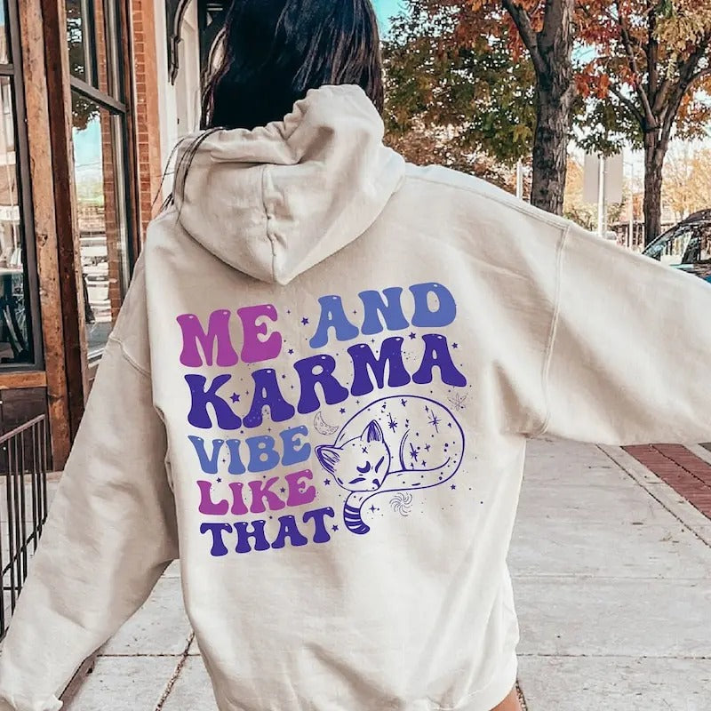Women's Aesthetic Hoodies, Words On Back Sweatshirts, Karma Shirts, Concert Tshirts, Girlfriend Gifts, Trending Shirts,...