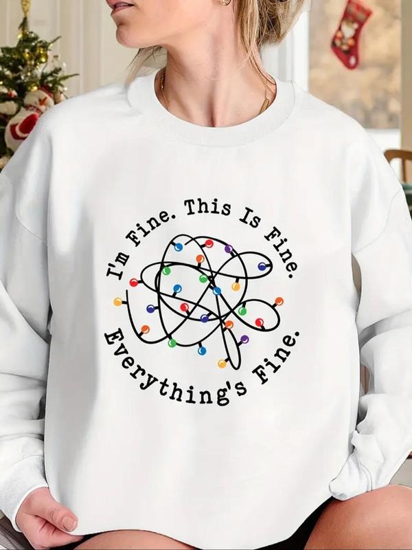 Women's Atomic Structure Print Crew Neck Sweatshirt, Casual Long Sleeve Pullover for Fall & Winter, Women's Tops for...