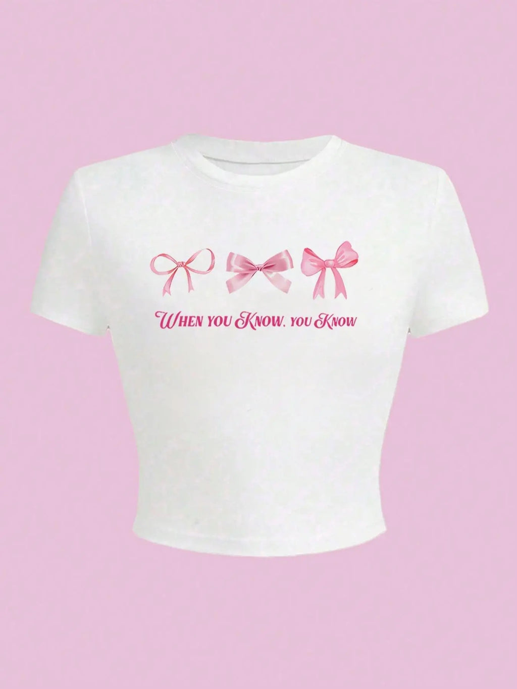 Women's Bow Print Round Neck Tee, Casual Graphic Short Sleeve T-shirt For Daily Wear, Ladies All Seasons Outfit Hoodie,...