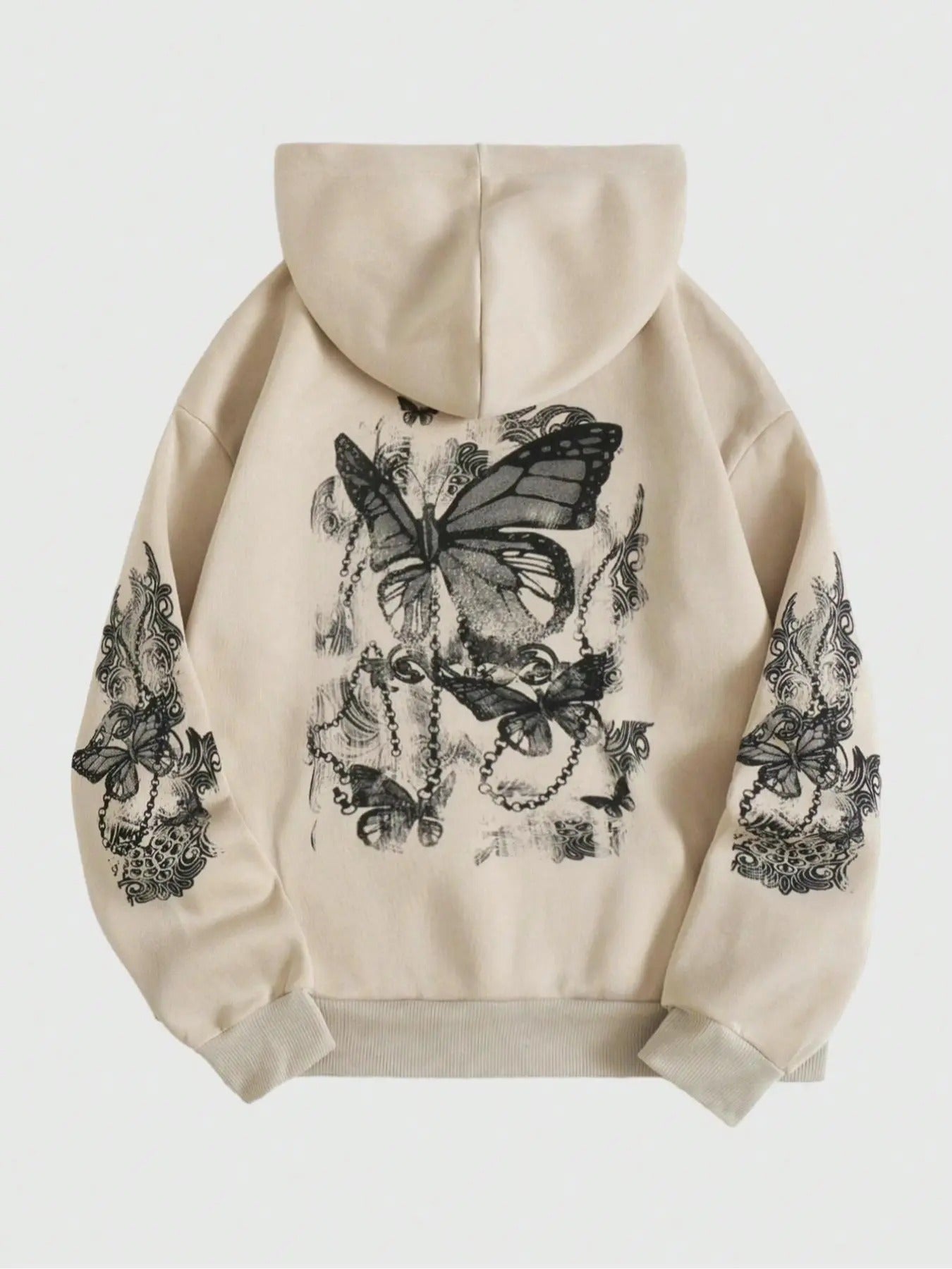 Women's Butterfly Print Hoodie, Fashion Casual Long Sleeve Hooded Sweatshirt for Daily Holiday Outdoor Wear, Women...