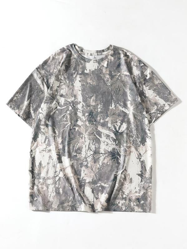 Women's Camo Print Round Neck Tee, Vintage Trendy Casual Short Sleeve T-shirt for Daily Wear, Ladies Summer Outfit, Top...