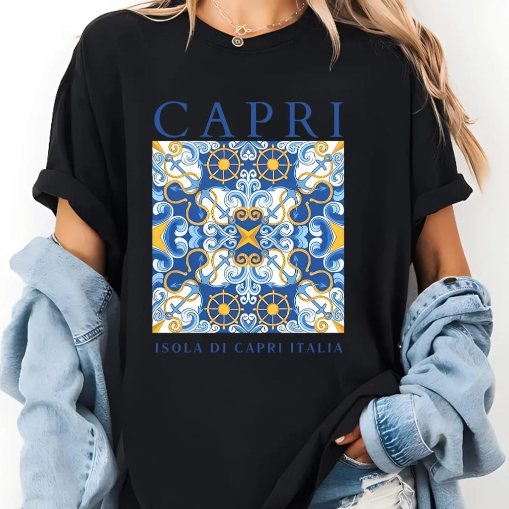 Women's Cartoon & Letter Print Round Neck Graphic Tee, Vintage Trendy Casual Half Sleeve T-shirt for Daily Wear, Ladies...