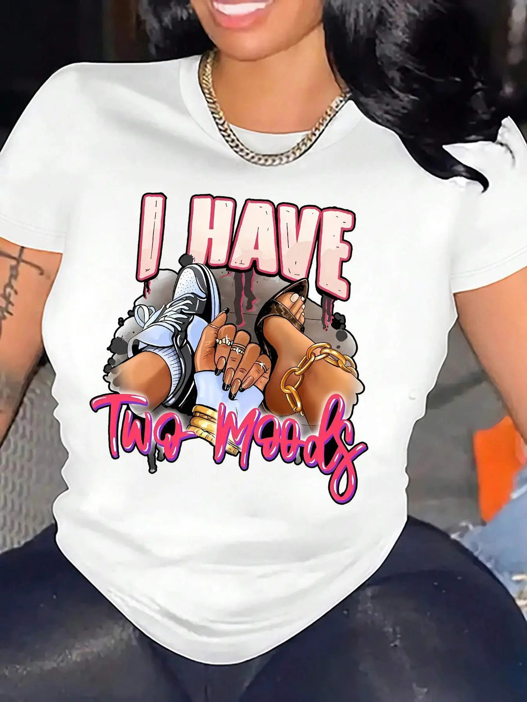 Women's Cartoon & Letter Print Round Neck Graphic Tee, Vintage Trendy Casual Short Sleeve T-shirt For Daily Wear, Ladies...