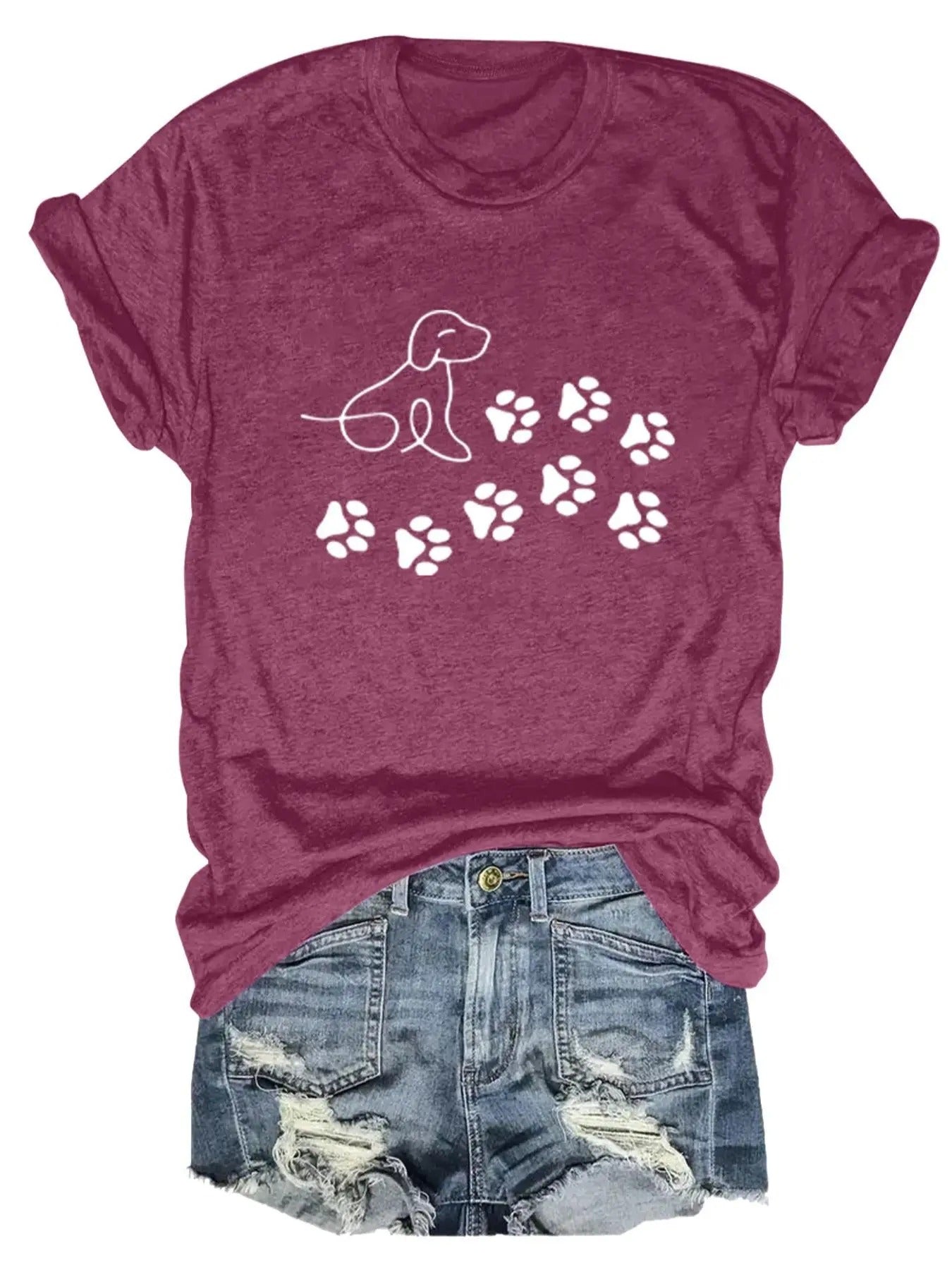 Women's Cartoon Dog Print Round Neck Tee, Casual Soft Comfortable Short Sleeve T-shirt for Daily Wear, Ladies All Seasons...