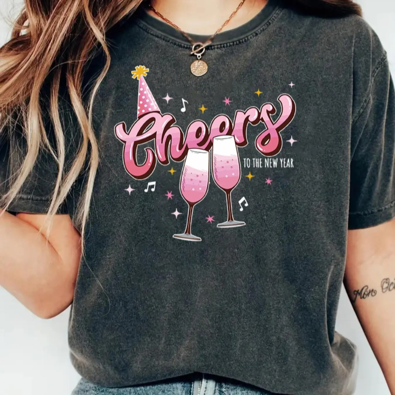 Women's Cartoon Goblet & Letter Print Round Neck Tee, Trendy Casual Short Sleeve T-Shirt for Daily Wear, Ladies All...