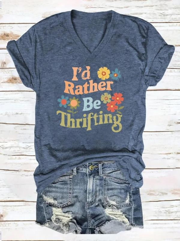 Women's Cartoon Graphic Print V-neck Tee, Fashion Casual Short Sleeve T-shirt for Daily Wear, Ladies Clothes for All...