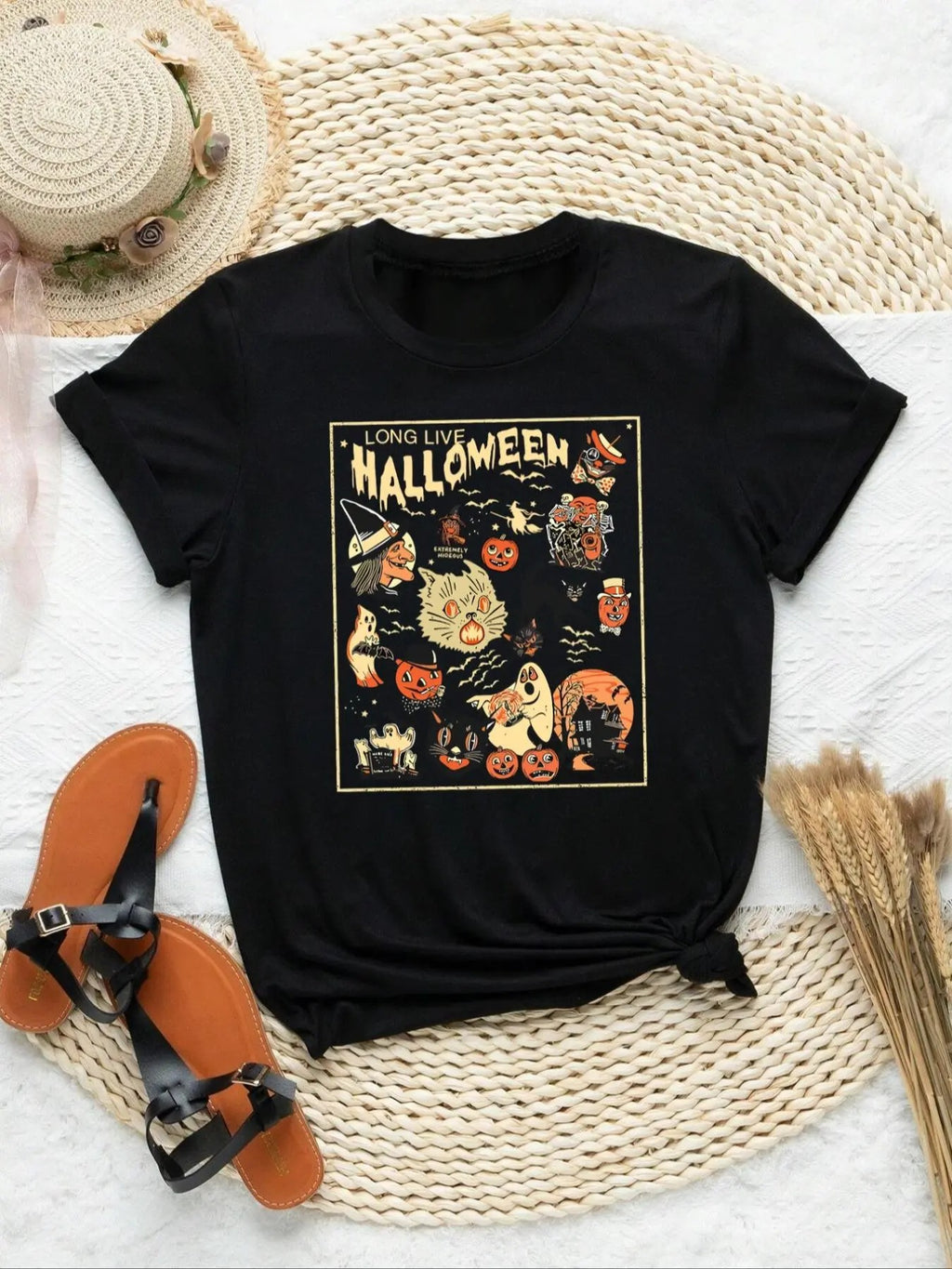 Women's Cartoon Letter Print Round Neck Graphic Tee, Vintage Trendy Casual Short Sleeve T-shirt for Daily Wear, Ladies...