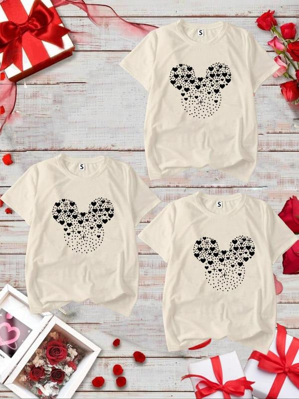 Women's Cartoon Print Round Neck Tee, Casual Short Sleeve T-shirt for Daily Wear, Ladies Clothes for All Seasons Hoodie,...