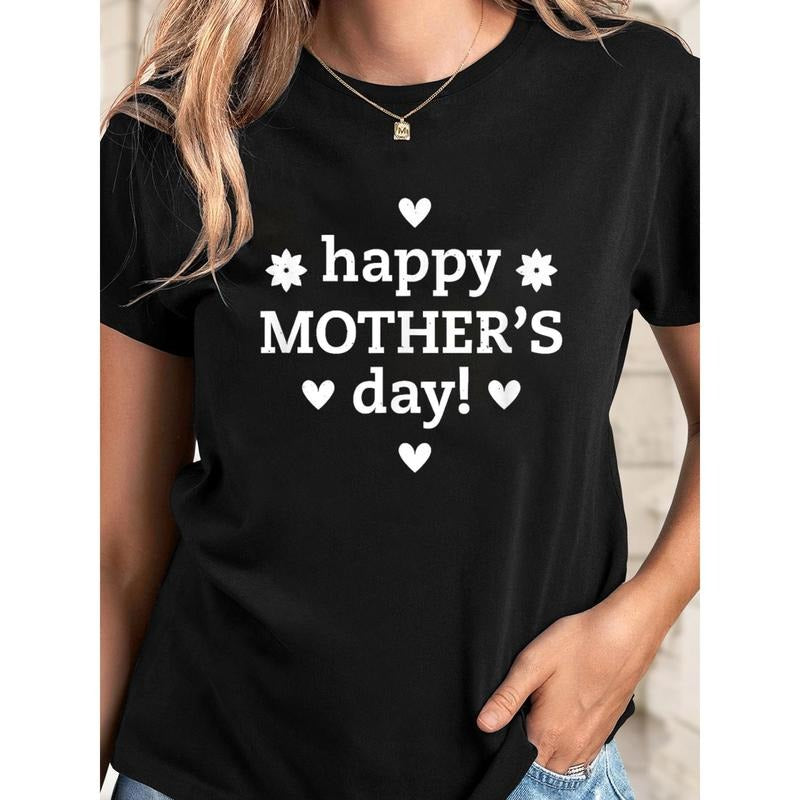 Women's Casual "Happy Mother's Day" Graphic T-Shirt