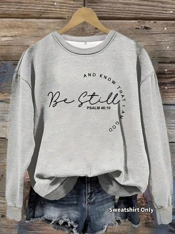 Women's Casual Be Stiee Art Font Graphic Pullover Sweater, Soft Long Sleeve Round Neck Sweatshirt, All-Season Wear...