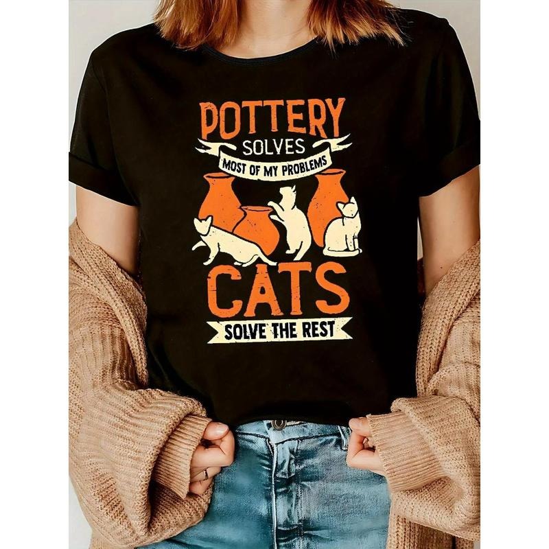 Women's Casual Cat Lover T-Shirt