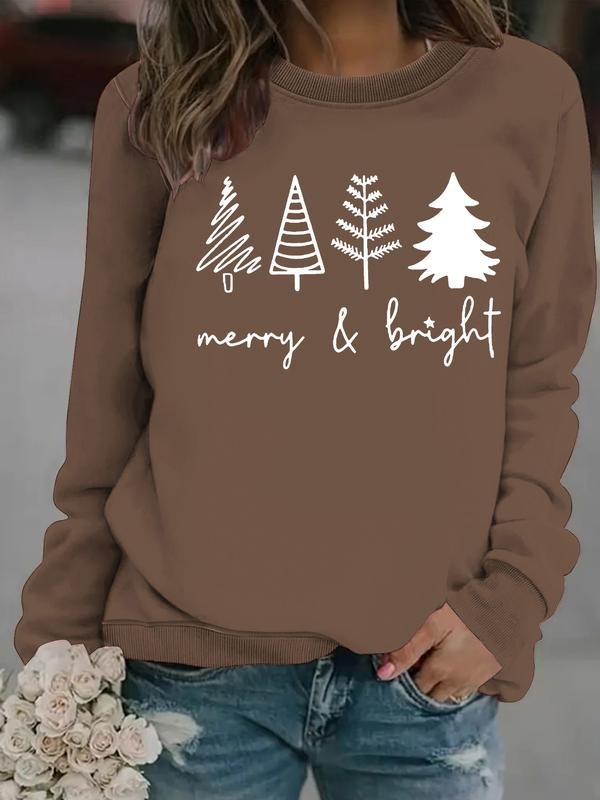 Women's Casual Christmas Graphic Pullover Sweater, Soft Long Sleeve Round Neck Sweatshirt, All-Season Comfortable Wear...