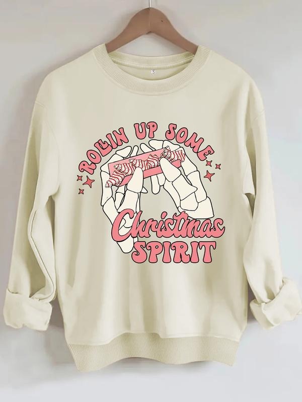 Women's Casual Christmas Graphic Pullover Sweater, Soft Long Sleeve Round Neck Sweatshirt, All-Season Comfortable Wear...