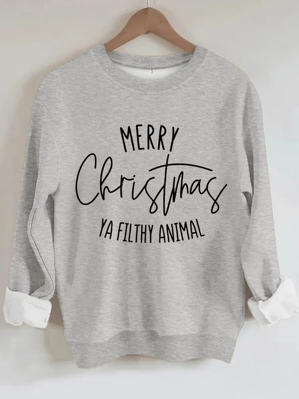 Women's Casual Christmas Graphic Pullover Sweater, Soft Long Sleeve Round Neck Sweatshirt, All-Season Comfortable Wear...