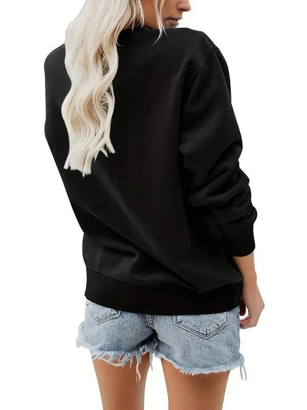 Women's Casual Christmas Graphic Pullover Sweater, Soft Long Sleeve Round Neck Sweatshirt, Comfortable Daily Wear style...
