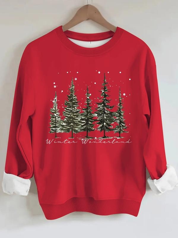 Women's Casual Christmas Graphic Pullover Sweater, Soft Long Sleeve Round Neck Sweatshirt, Comfortable Daily Wear style...