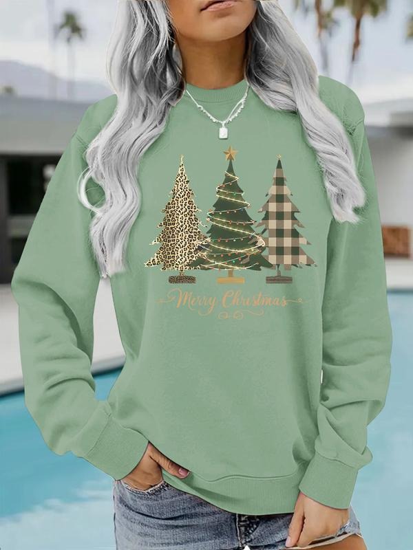 Women's Casual Christmas Graphic Sweatshirt, Soft Long Sleeve Round Neck, All-Season Comfort, Durable Fabric T-Shirts, Hoodie