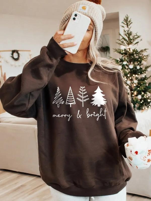 Women's Casual Christmas Pattern Pullover Sweatshirt, Soft Long Sleeve Round Neck, All-Season Comfort, Durable Fabric...