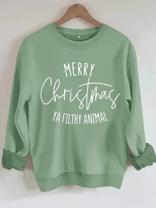 Women's Casual Christmas Pattern Pullover Sweatshirt, Soft Long Sleeve Round Neck, All-Season Comfort, Durable Fabric...