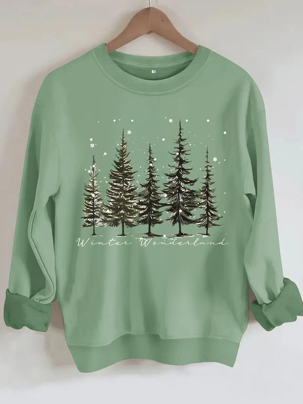 Women's Casual Christmas Pattern Pullover Sweatshirt, Soft Long Sleeve Round Neck, All-Season Comfort, Durable Fabric...