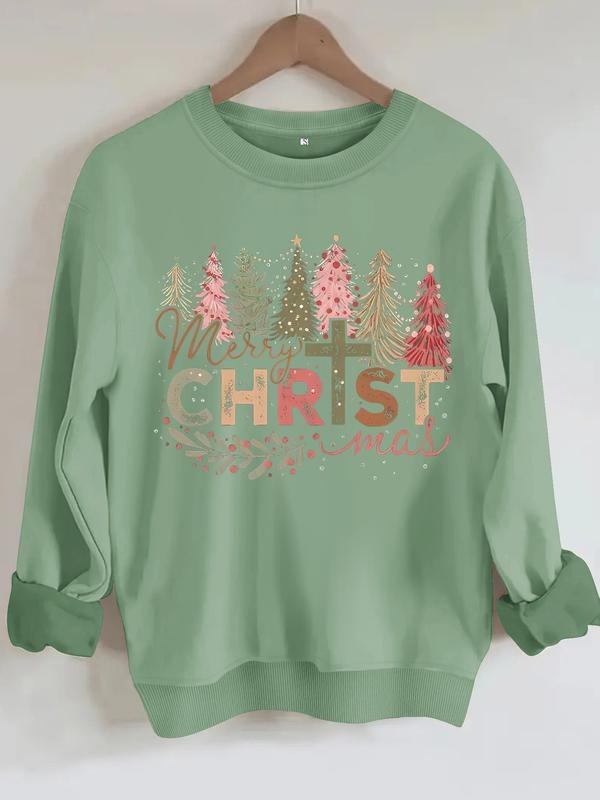 Women's Casual Christmas Pattern Pullover, Soft Long Sleeve Round Neck Sweatshirt, All-Season Comfort Clothing T-Shirts,...
