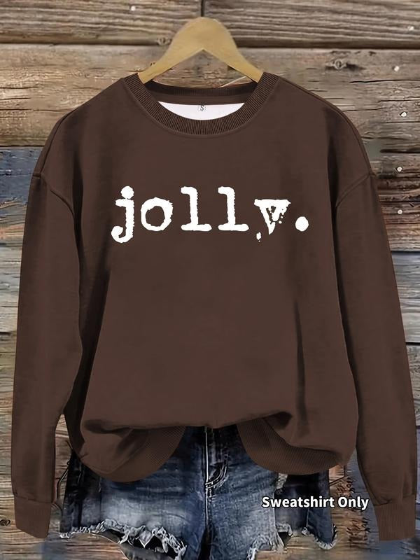Women's Casual Christmas Print Pullover Sweater, Soft Long Sleeve Round Neck Sweatshirt, Comfortable Daily Wear T-Shirts,...