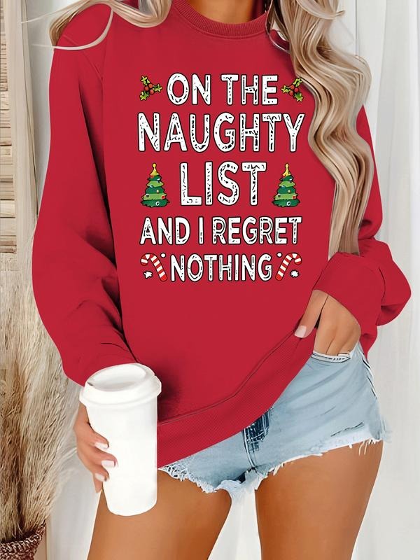 Women's Casual Christmas Theme Pullover Sweatshirt, Soft Long Sleeve Round Neck, All-Season Comfort, Durable Fabric...