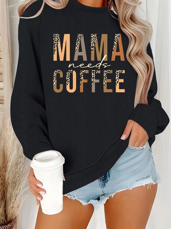 Women's Casual Coffee Lover Sweatshirt, Mother's Day Gift, Soft Long Sleeve Round Neck Pullover, All-Season Comfort...