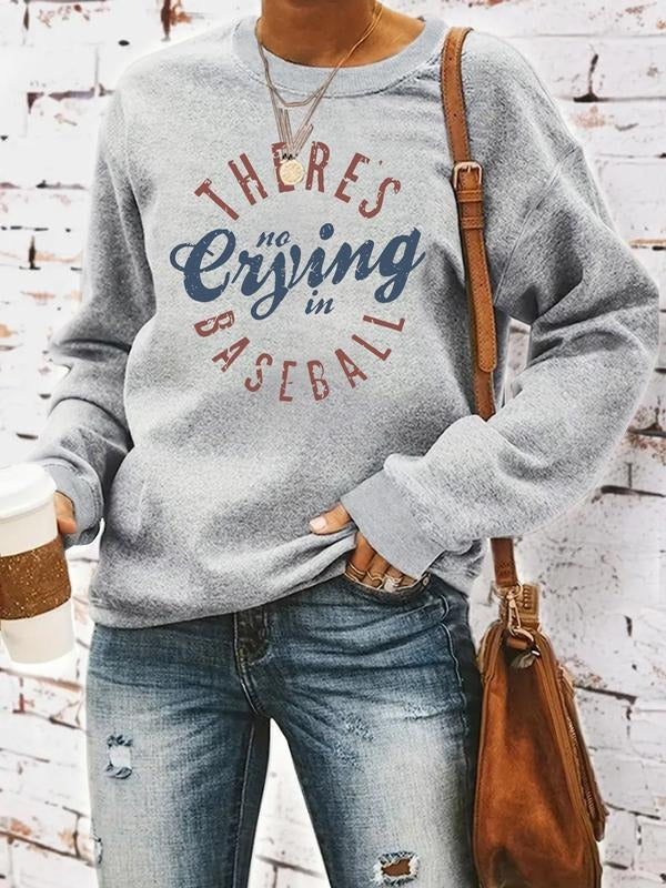 Women's Casual Creative Letter Print Pullover Sweater, Soft Long Sleeve Round Neck Sweatshirt, Comfortable Daily Wear...