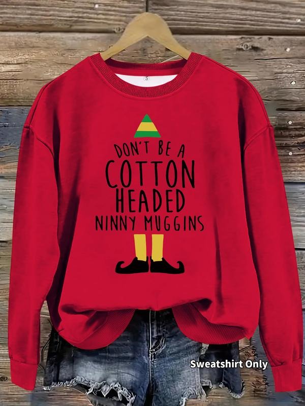 Women's Casual Creative Slogan Print Pullover Sweater, Soft Long Sleeve Round Neck Sweatshirt, All-Season Comfort Fit Top...