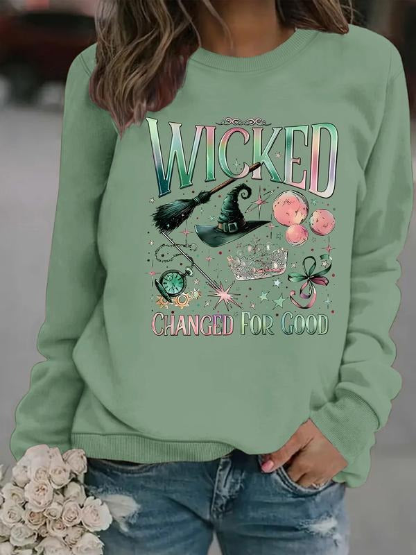 Women's Casual Evil Theme Sweater, Soft Long Sleeve Round Neck Halloween Sweatshirt, All-Season Comfort Clothing...