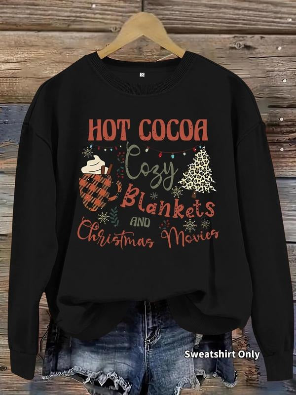 Women's Casual Fitted Long Sleeve Christmas Print Sweatshirt, Fall & Winter Knit Pullover with Moderate Thickness,...