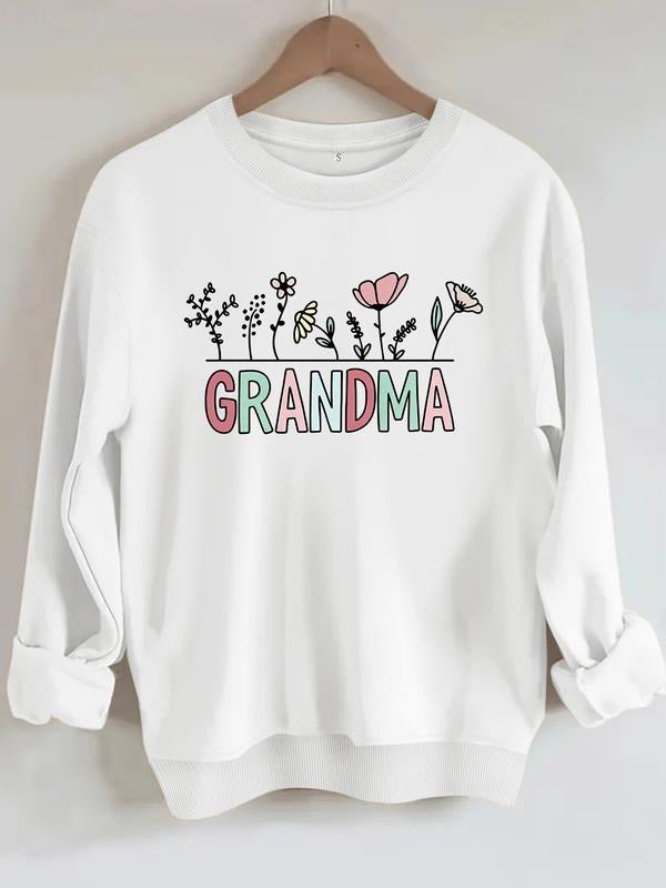 Women's Casual Floral Graphic Sweatshirt, Soft Long Sleeve Round Neck Pullover, All-Season Comfort, Durable Fabric...