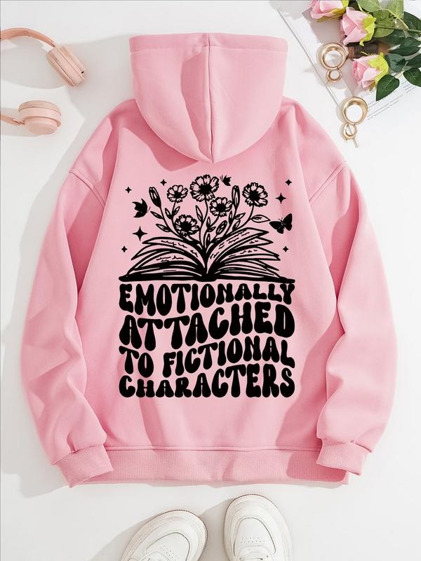 Women's Casual Floral Print Hooded Sweatshirt with Front Pocket, Comfortable Winter Pullover, Fall & Winter Fashion...