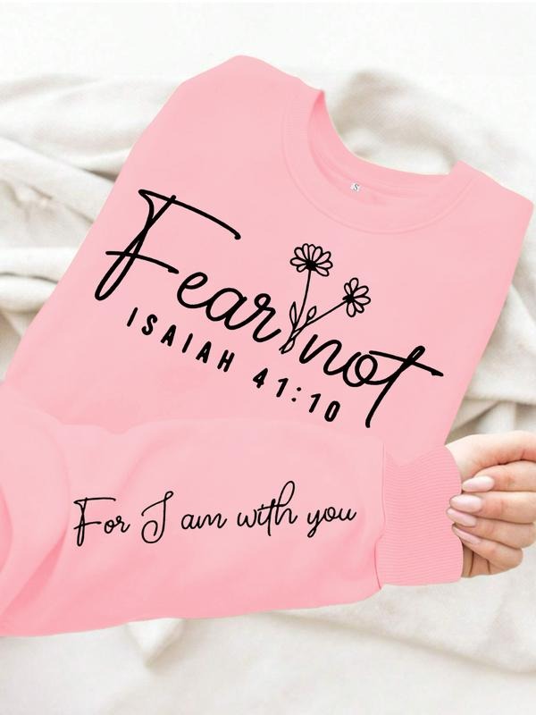 Women's Casual Floral Print Pullover Sweater, Soft Long Sleeve Round Neck Sweatshirt, Comfortable Daily Wear T-Shirts, Hoodie