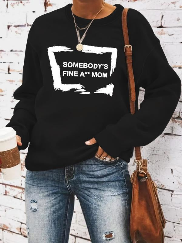 Women's Casual Graphic Print Pullover Sweater, Soft Long Sleeve Round Neck Sweatshirt, Comfortable Daily Wear T-Shirts,...