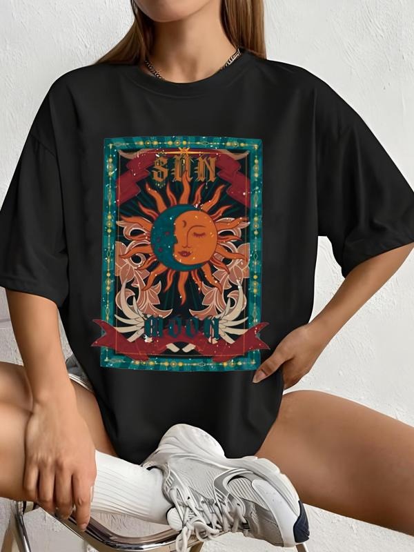 Women's Casual Graphic Round Neck Tee, Short Sleeve Crew Neck T-Shirt for Summer, Fashion Women's Top for Daily Wear...