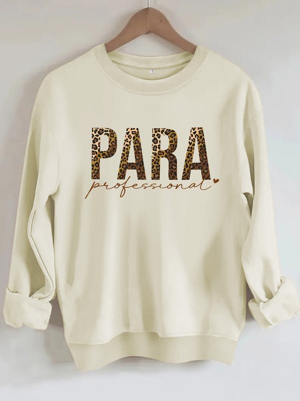 Women's Casual Graphic Sweatshirt, Round Neck, Fitted Knit Fabric, All-Season Comfort, Fashionable Daily Wear T-Shirts,...