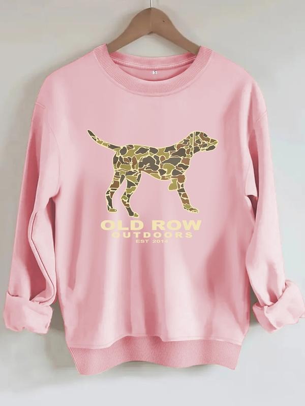 Women's Casual Graphic Sweatshirt, Round Neck, Knit Fabric, All-Season Comfort, Fashionable Daily Wear T-Shirts, Hoodie