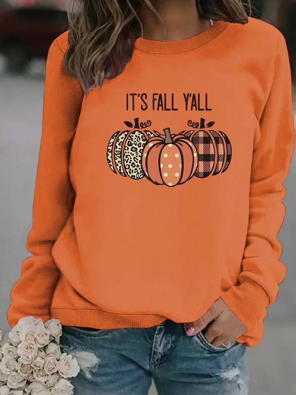Women's Casual Halloween Design Pullover Sweatshirt, Soft Long Sleeve Round Neck for Year-Round Comfort, Everyday Wear...