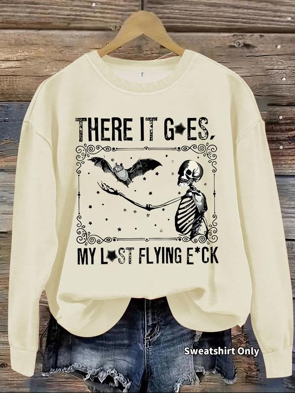 Women's Casual Halloween Skull Eagle Print Sweatshirt, Soft Long Sleeve Crewneck Pullover for All Seasons, Comfortable...